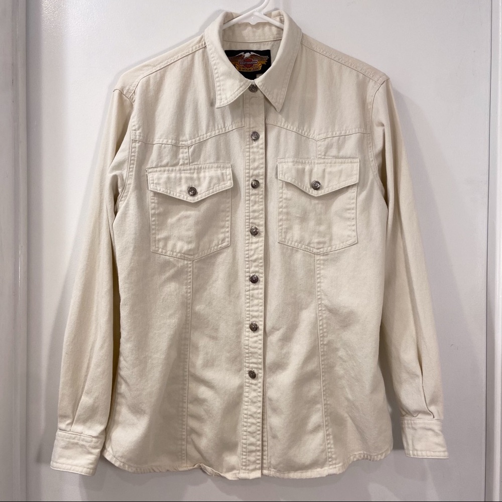Vintage Harley Davidson Embroidered Shirt